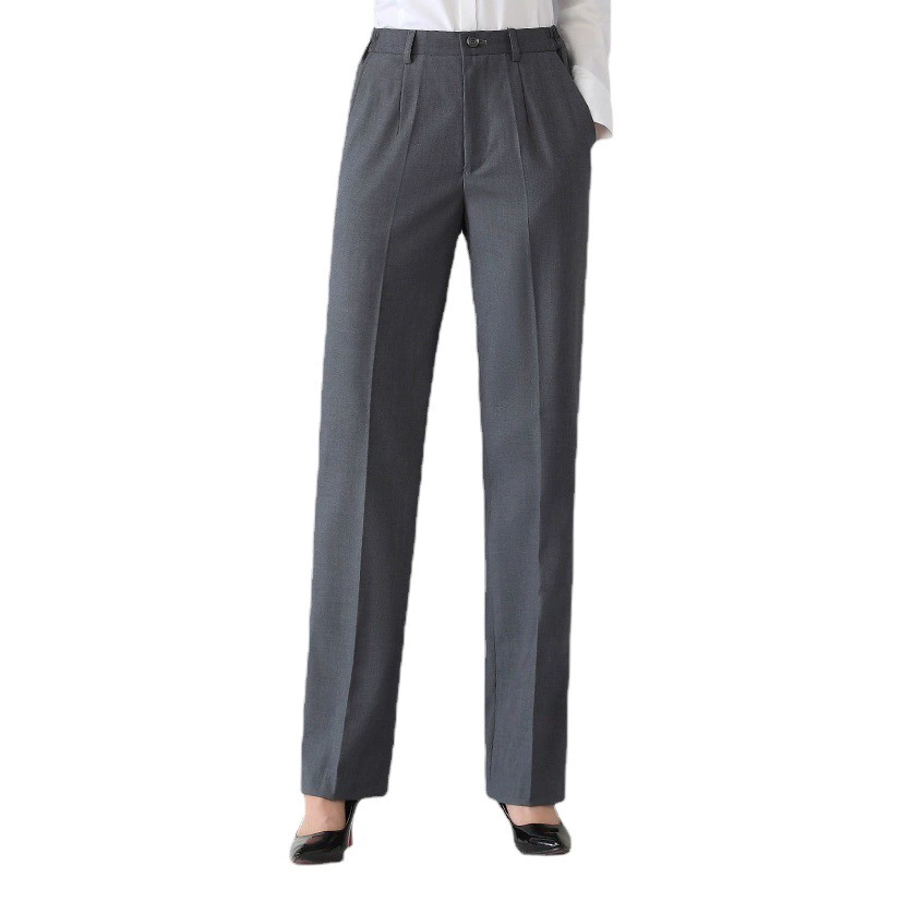 Универсальные темно-серые брючные костюмы, женские элегантные облегающие прямые свободные строгие брюки с высокой талией, брюки до щиколотки, летние тонкие женские