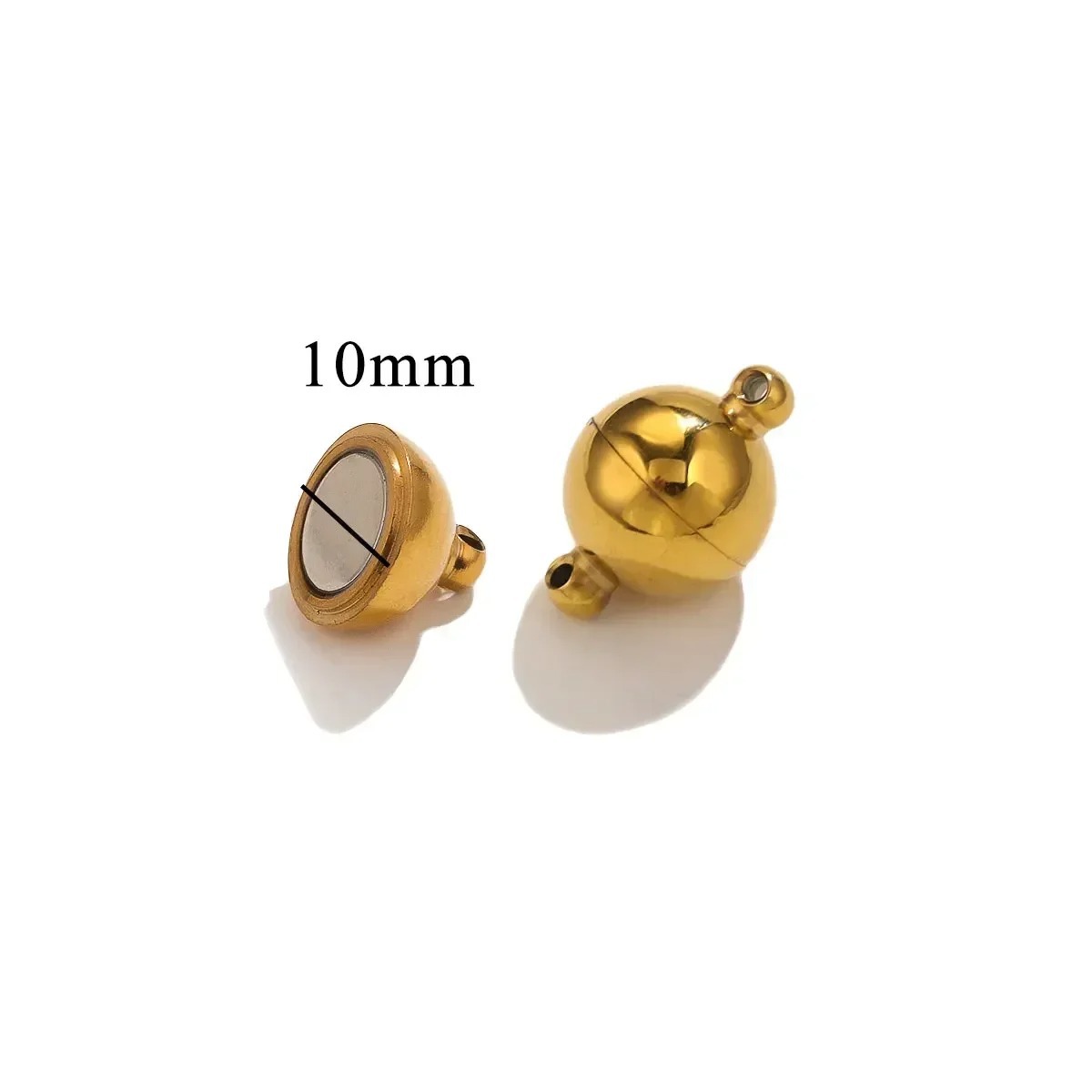 Acero inoxidable pulido magnético hebilla redonda imán cola hebilla conector titanio acero pulsera de cuero que hace accesorios de la joyería DIY