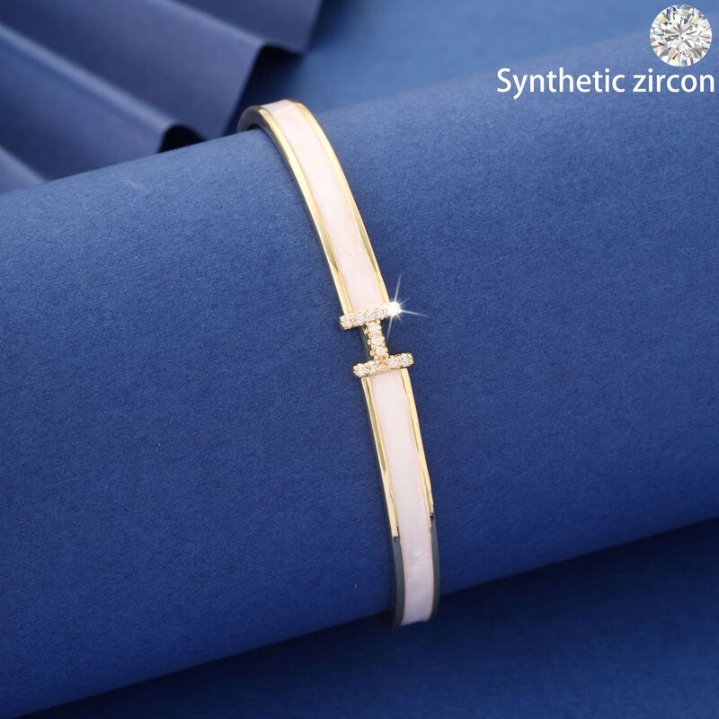 2025 Zircon Letter Open Bracelet Accessible Luxury High-End Commuter Bracelet Exquisite Fashion New Jewelry for Women