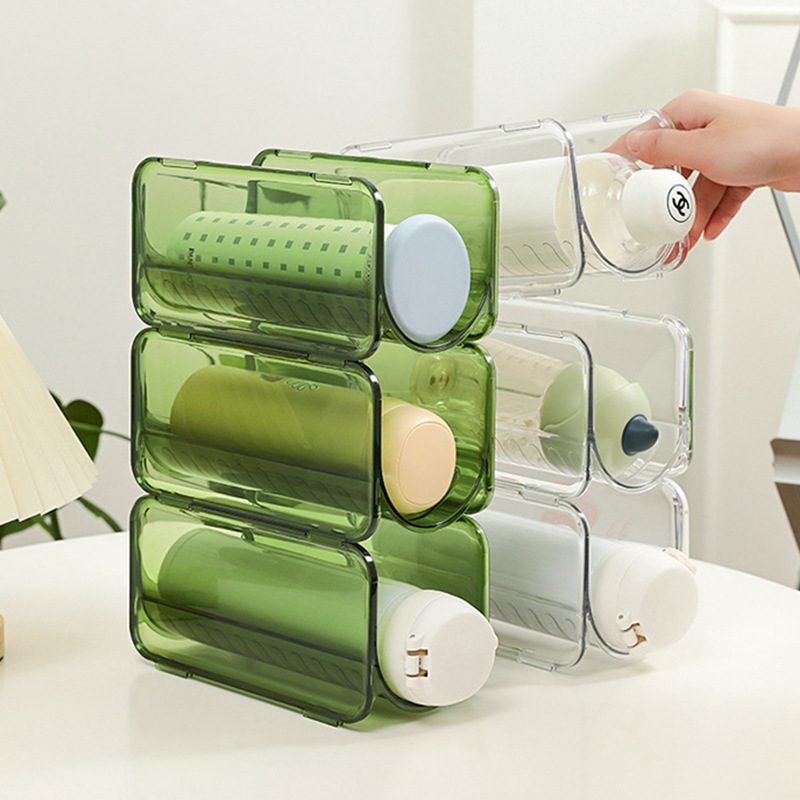 Creative Water Cup Storage Rack, Stackable Dust-Proof Cup Holder, Multi-Layer Transparent Household Storage Rack for Insulated Cups