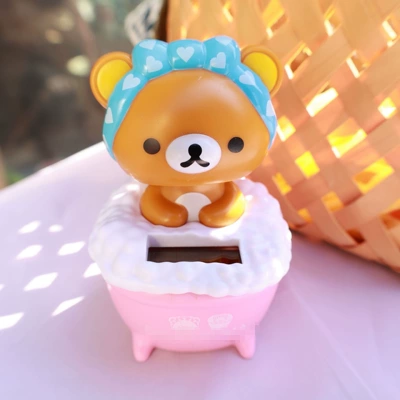 Solar-Powered Cute Rilakkuma Cup Car ornaments - 101011-bath-bubble-bear-bath-towel