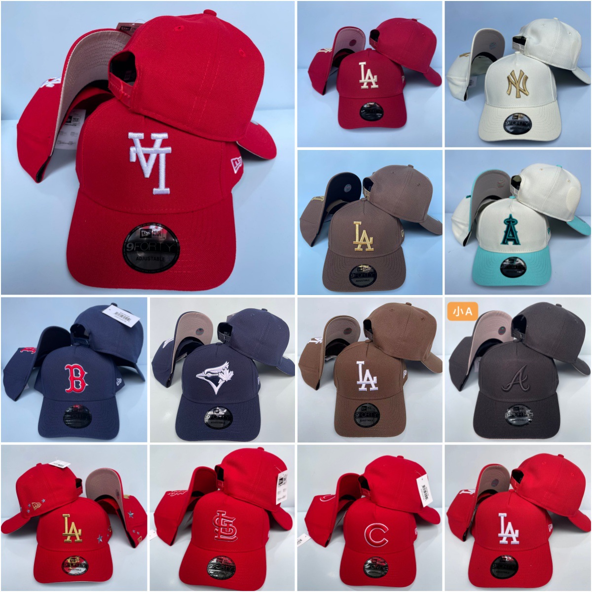 MLB adjustable baseball cap, a popular export item, AA quality, classic team design, trendy curved brim, suitable for both men and women