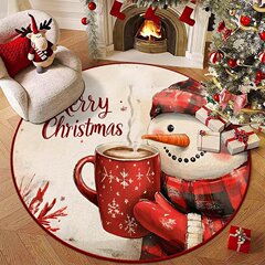 越境ECサイトtemuのクリスマスカーペット、家庭用丸型リビングルームクリスタルベルベットコーヒーテーブルマット、吸水性滑り止め寝室用カーペット