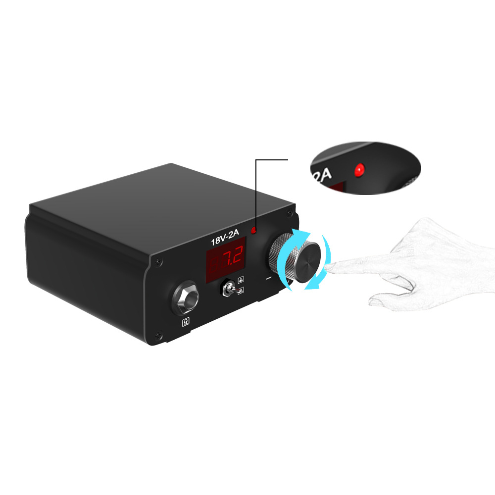 Nuevo pedal de fuente de alimentación de bordado de tatuaje integrado con pantalla mano dial fuente de alimentación pedal-libre tatuaje herramienta de suministro de energía equipo de tatuaje