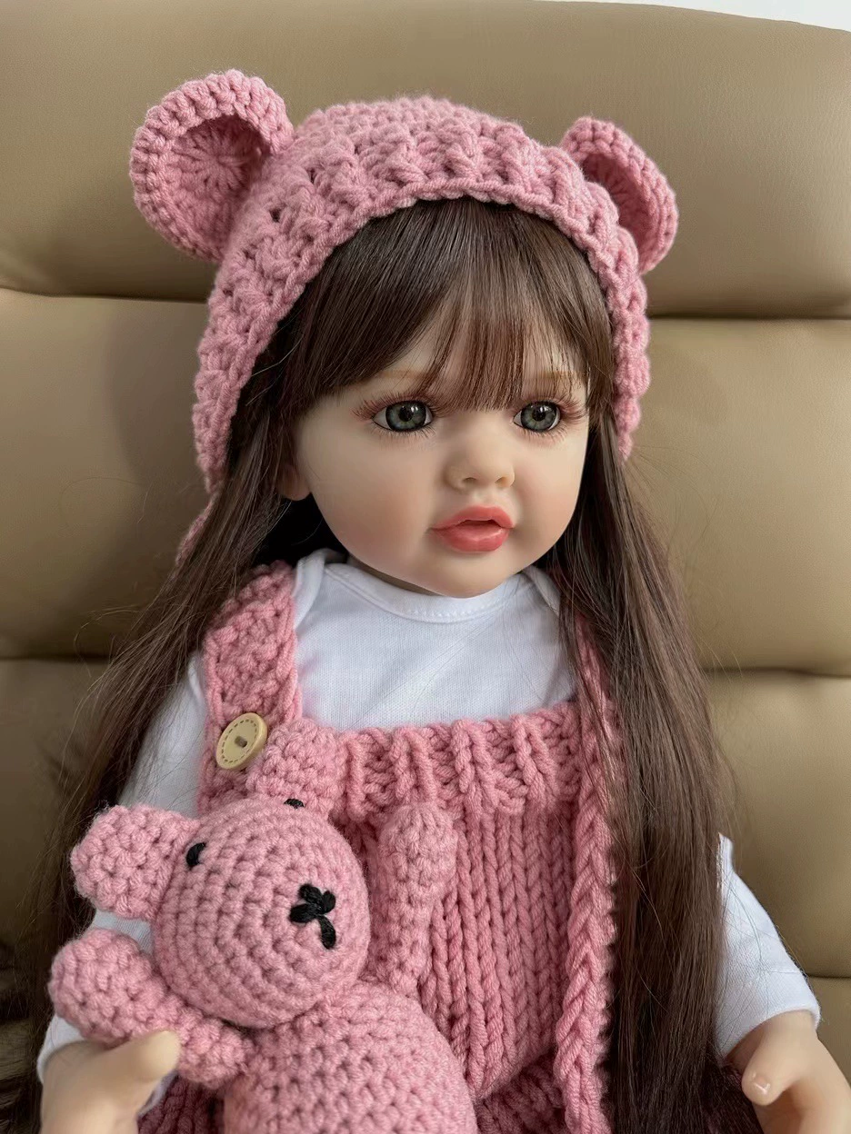 Детская кукла BZDOLL для ребенка, реалистичная игрушка, 55 см, стираемая