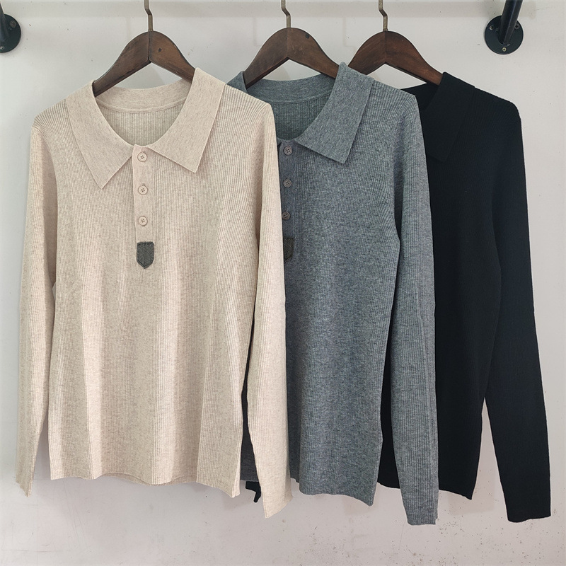 Bc Bead Chain Wool Knitwear Slim Fit Stretch Long-Sleeved Bottoming Shirt Autumn and Winter New Knitwear Women's Top