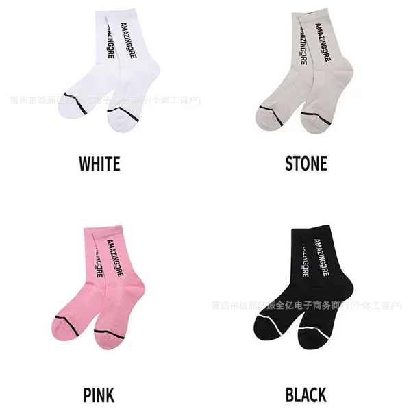 New Men's and Women's Golf Socks, Fashionable Sports Socks, Pure Cotton, Anti-Odor, Mid-Length, Sweat-Absorbent, Marathon Running Sports Socks