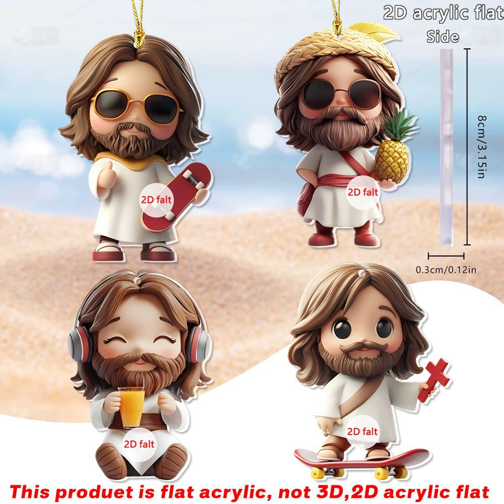 Новый летний крутой дикий 2D плоский акриловый автомобильный рюкзак с зеркалом заднего вида, небольшой кулон, подарок