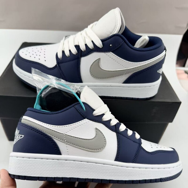 [Factory Direct Sales] Qiao Yi Aj1 Navy Blue Men's Shoes, Versatile Casual Sneakers, Sports Shoes, Campus Student Women's Shoes