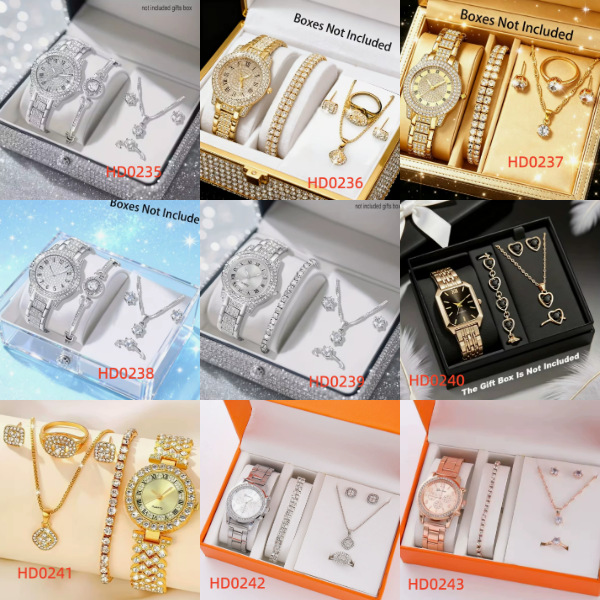 Trendy Best-Selling Roman Numeral Luxury Diamond-Studded Cuban Bracelet with Women's Watch Fashionable Hip-Hop Steel Watch