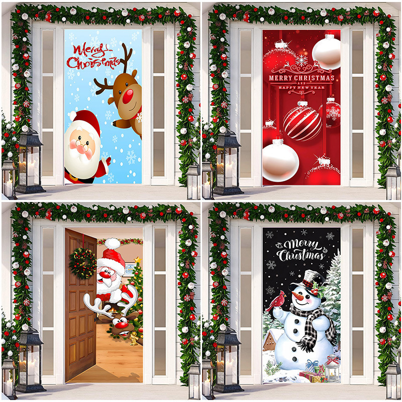 Puerta transfronteriza de Navidad JIT decoración de tela de fiestas decoradas tela de fondo de la habitación de la puerta de tela de tapices