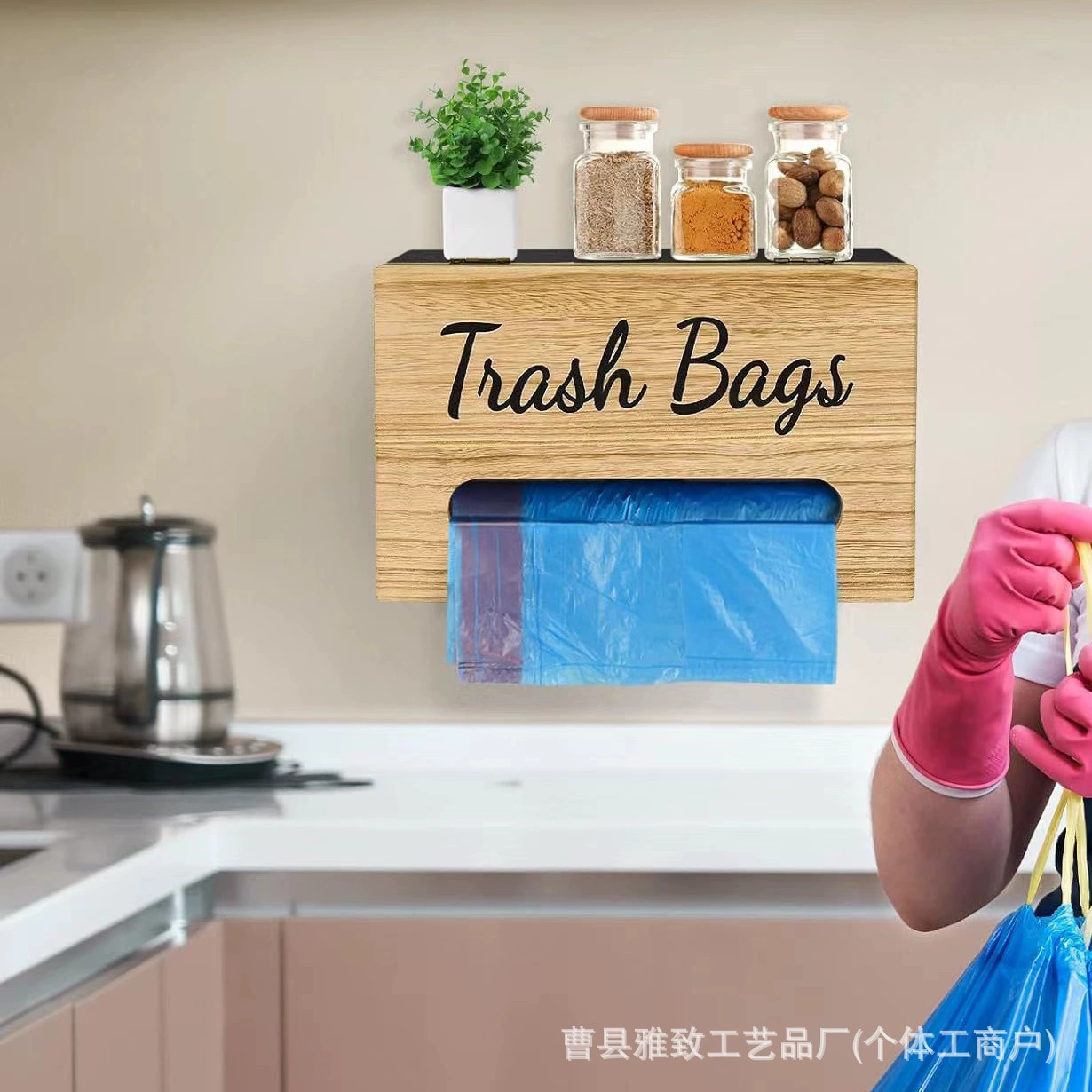 Прямоугольный пластиковый пакет для хранения коробки из массива дерева настенный мешок для мусора бумажный рулон коробка для хранения бумаги для кухни