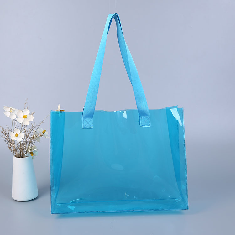 批发时尚半透明手提袋pvc购物袋塑料袋pvc手提袋服装袋定 制logo