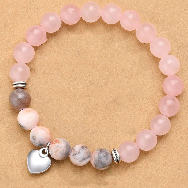 Хрусталь, бирюзовый бисер bracelet, подвеска сердце, Amazon