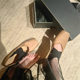 Top UMA Washed Vintage Antique Niche Cross Strap Mary Jane Ballet Shoes Women's Single Shoes Pig Nose Shoes