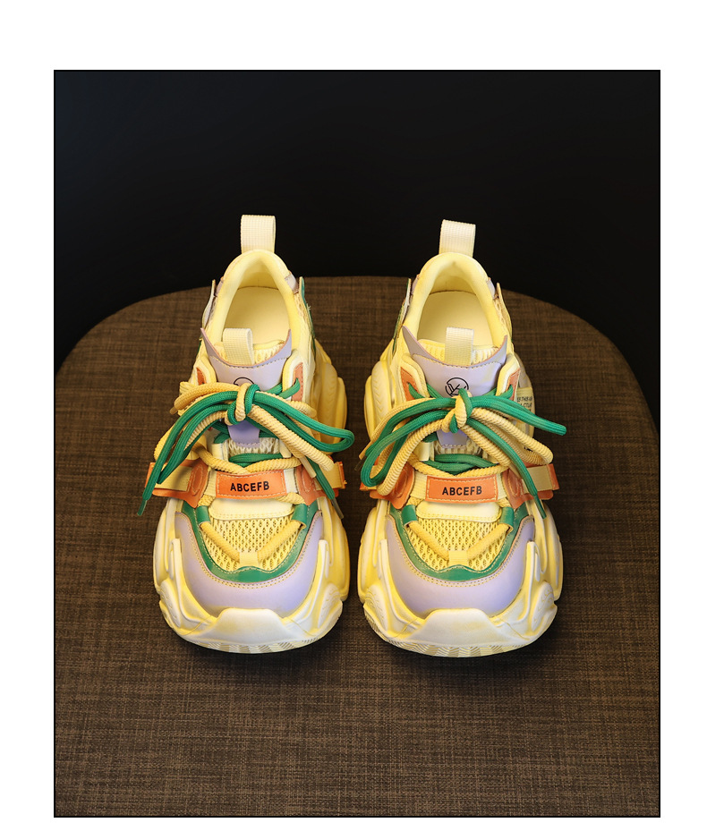 Giày sneaker nữ đế dày chunky lưới thoáng khí tăng chiều cao — màu sắc chi tiết 18