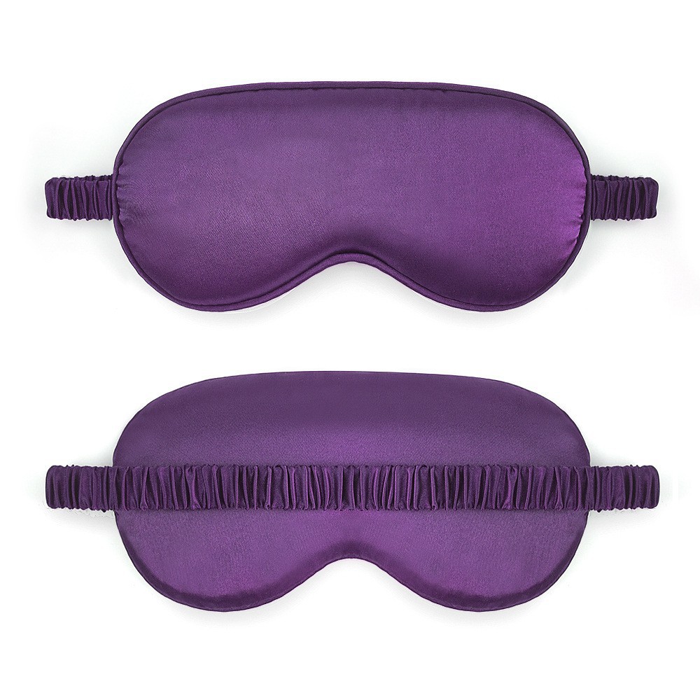 Simulated Silk Sleep Eye Mask, Light-Blocking, Adjustable, Double-Sided, Wine Red — detail image 5