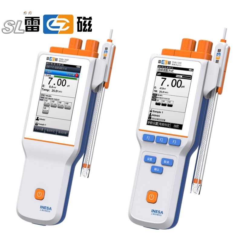 雷磁PHBJ-260F型便携式pH计 0.01级触摸屏自动识别5点校正酸度计