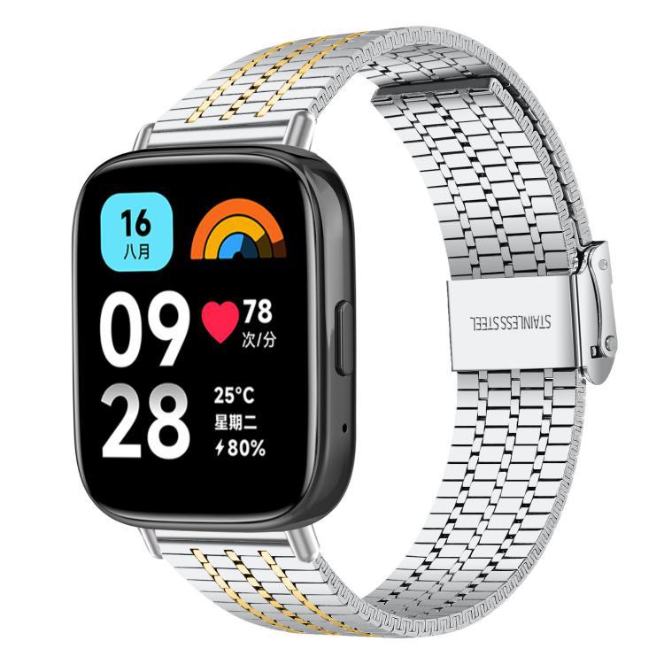 xDfind 7 cuentas de hebilla correa de acero inoxidable para Redmi Watch 3 / Xiaomi pulsera 9 Pro /