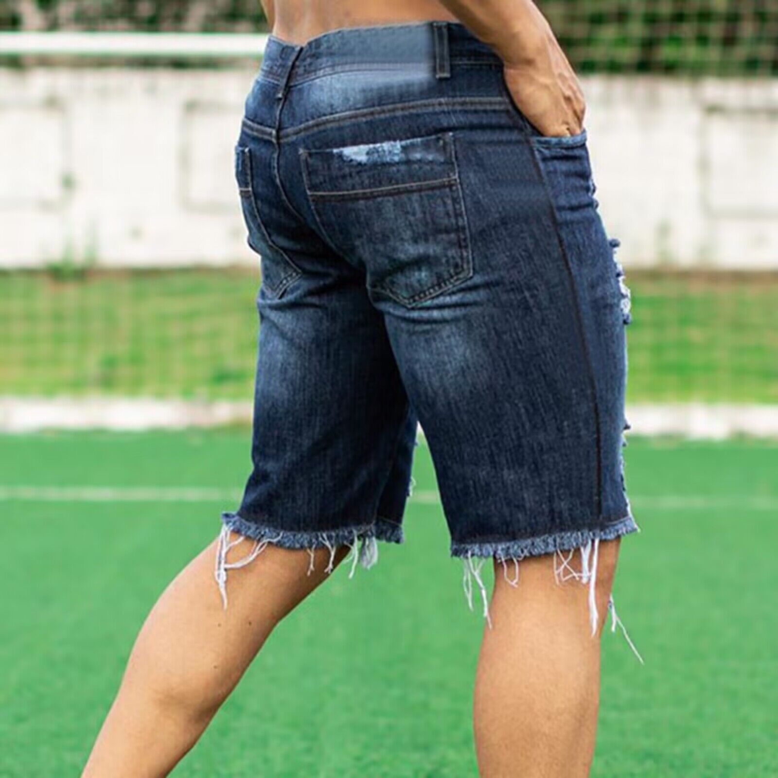 Summer, Spring Season Men's Gender Vintage Style, Streetwear Style Men's Denim Shorts Solid Color Men's Clothing