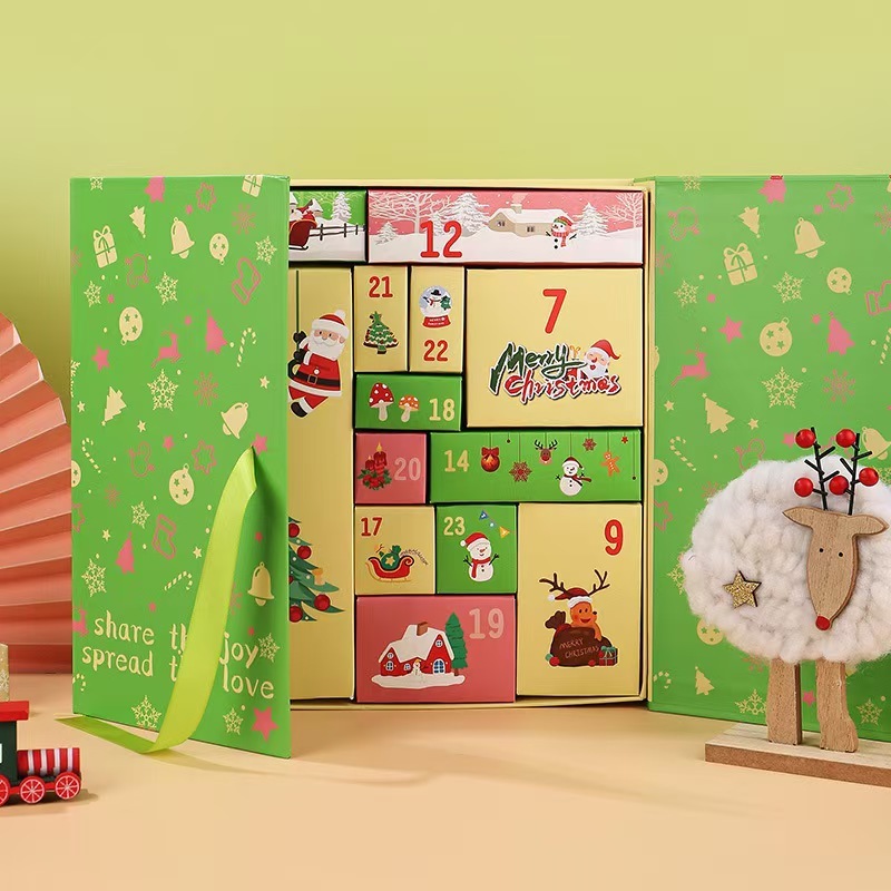 クリスマスブラインドボックス クリスマスイブギフトボックス 小さなギフト 空箱 2025年新作 カウントダウンカレンダー包装箱 ギフト用|undefined