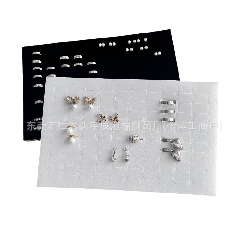 Fabricante de esponja de flocado, anillo, pendientes, collar, embalaje, caja de joyería, almohadilla de almacenamiento de esponja.