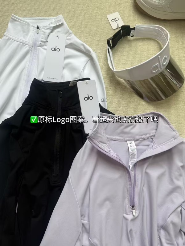 alo 春と秋のハーフジップ速乾性スポーツスタンドカラースリムフィットヌードヨガトップフィットネスウェアジャケット|undefined