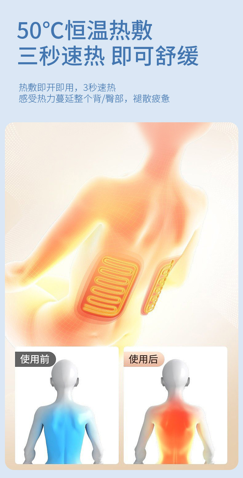 Car Lumbar Support Electric Massage Heating Cushion Seat Back Cushion Driver Lumbar Cushion Car Set Headrest Spine Protector