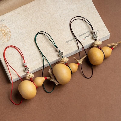Car hanging Mirror Pendant Car Interior Decoration - natural-gourd-boxwood-lotus-rich-green