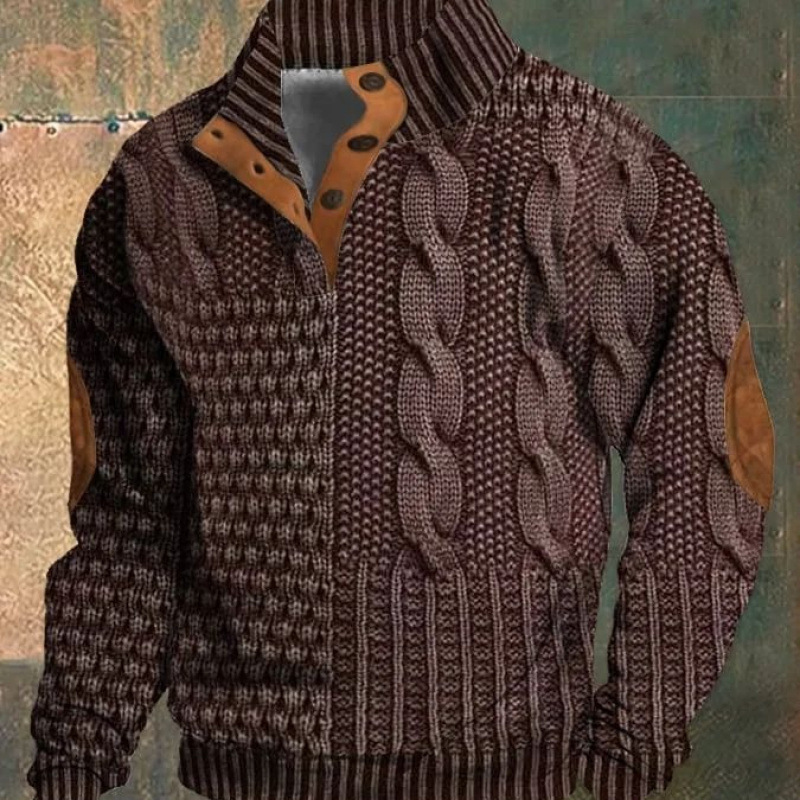 2024 Autumn and Winter New Cross-Border Sweatshirt 3D Digital Printing Stand-Up Collar Men's Street Fashion Buckle Polo Sweatshirt 2024 Autumn and Winter New Cross-Border Sweatshirt 3D Digital Printing Stand-Up Collar Men's Street Fashion Buckle Polo Sweatshirt