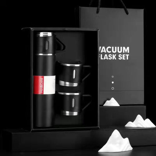 Cross-border 304 stainless steel insulated cup set business cup set water cup office one double lid cup set gift