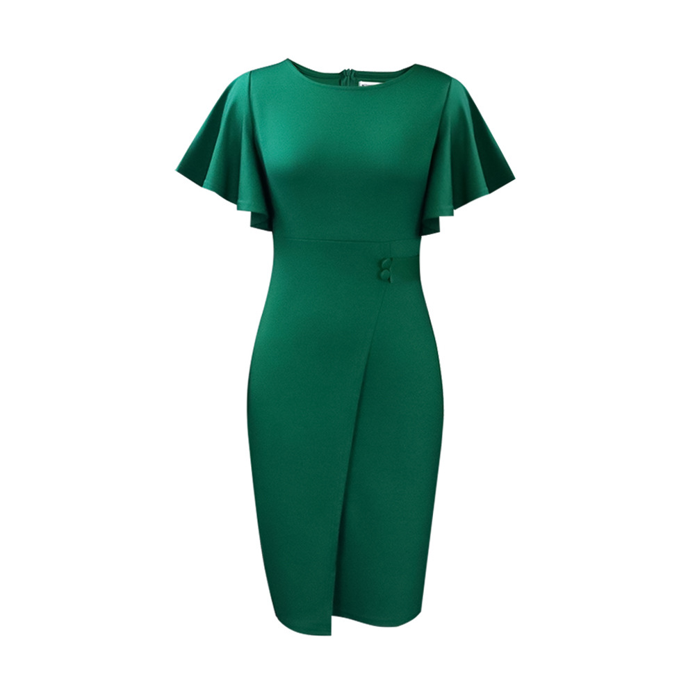 Plus Size Womens Pencil Skirt Elegant Ruffle Sleeve Bodycon Fit Fashionable for Office Wear Wholesale Available