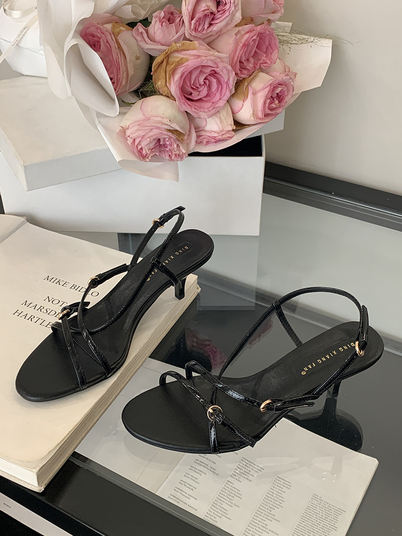 Women's Heeled Sandals Solid Colour Open Toe High Heel Shoes_voghion.com