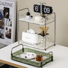 Drainage storage rack kitchen bathroom transparent desktop storage rack bedroom bathroom cosmetics display rack