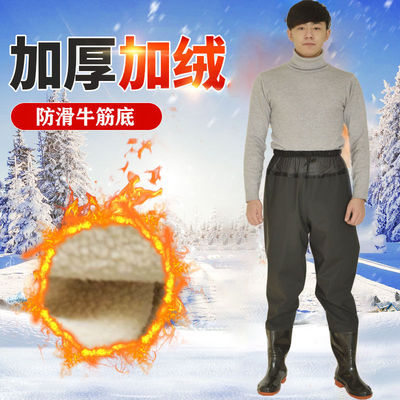 Hong Shi Yu thickening Plush winter keep warm Launching pants waterproof clothes Water shoes Body