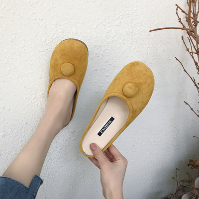 包头半拖鞋女2021夏季新款韩版平跟外穿学生一脚蹬懒人凉拖鞋批发|ms