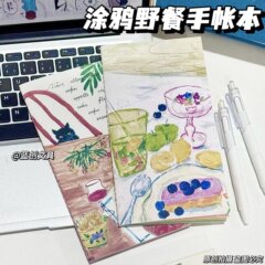 厂家直销小红书同款涂鸦野餐TN本彩色高颜值手绘diy装饰本手账本