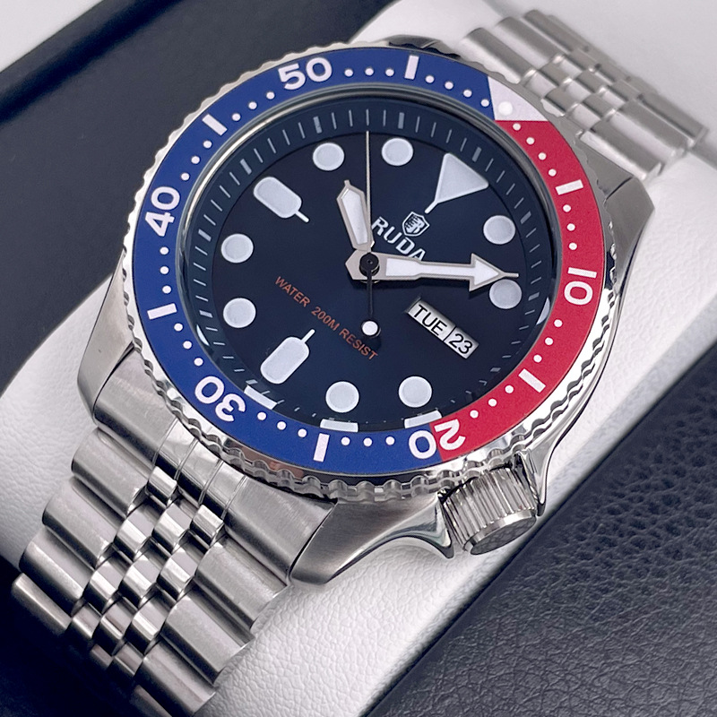 스틸 벨트 블루 레드 원 블루 페이스