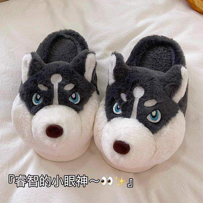 Cartoon Cotton Slippers for Men at Home, Cute and Can Be Worn Outside, Non-Slip Cotton Slippers for Women, Winter Thick-Soled Slippers for Men