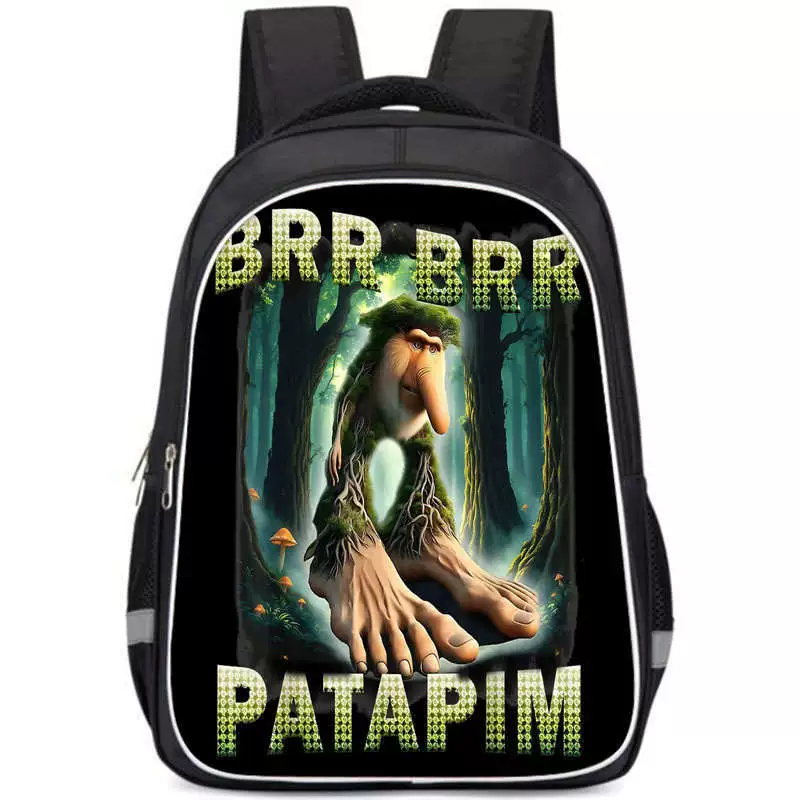 Деревянный рюкзак-карандаш БЛОКНОТ с принтом Brainrot, школьный рюкзак TRALALERO большой вместимости, школьник