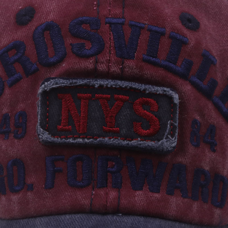 Nys Embroidered Washed Cotton Baseball Cap Distressed Unisex Hat_voghion.com