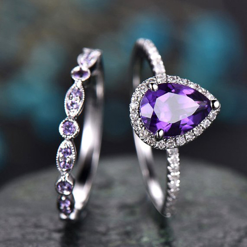 All Seasons Season Women's Gender Wholesale Jewelry Elegant Water Droplets Copper Zircon Rings
