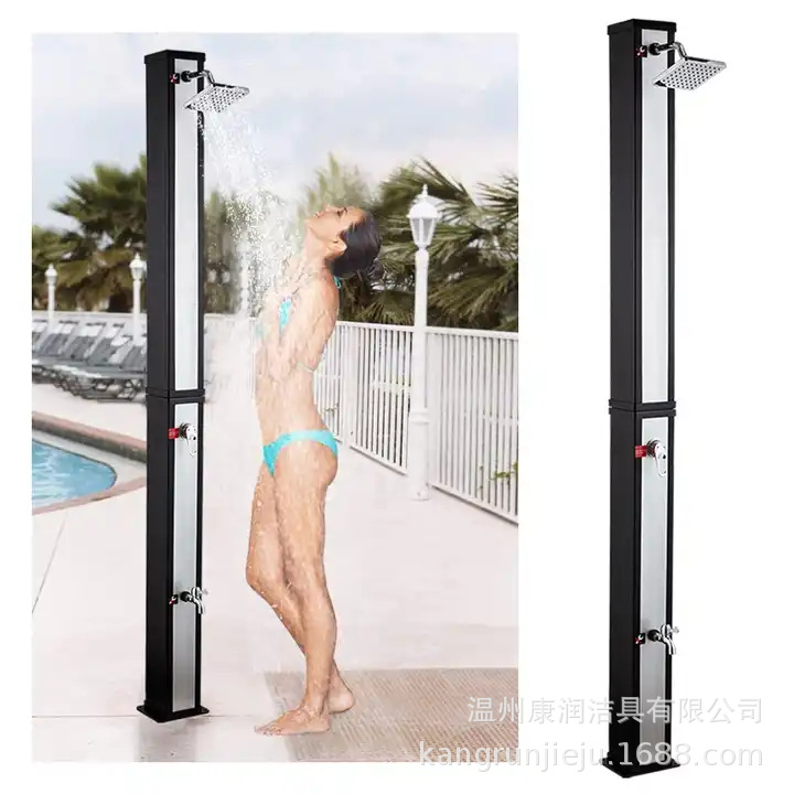 Wenzhou Kangrun piscina solar 40L plata de gran capacidad cuadrada forma columna de ducha al aire libre baño solar