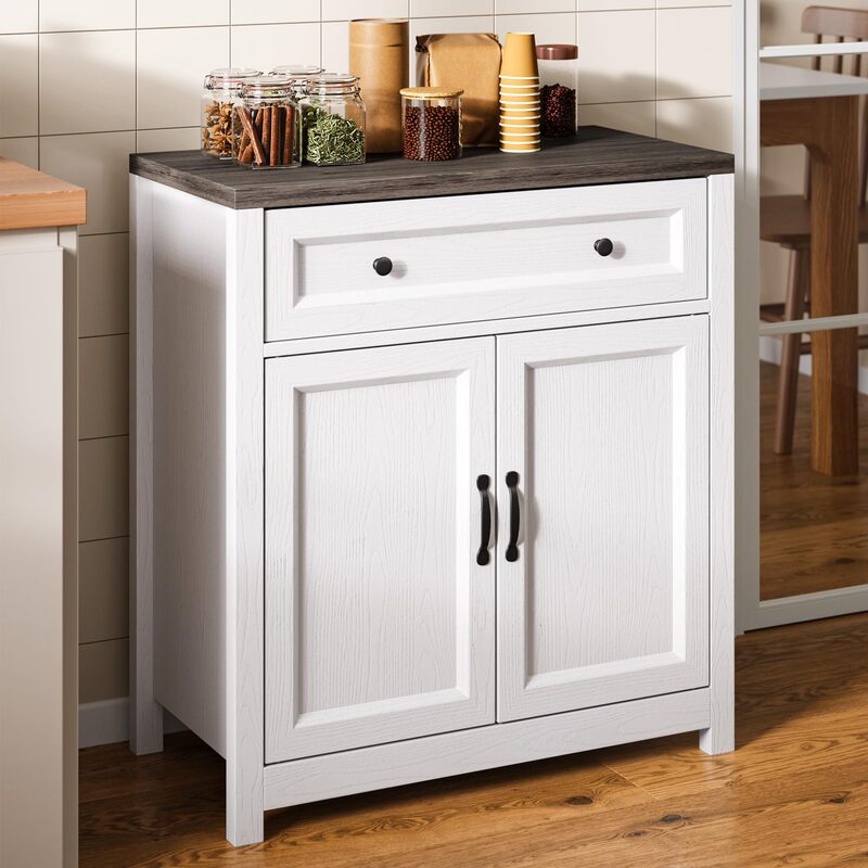 Factory hot-selling modern minimalist kitchen sideboard with adjustable shelves, large drawers, and barn door Factory hot-selling modern minimalist kitchen sideboard with adjustable shelves, large drawers, and barn door