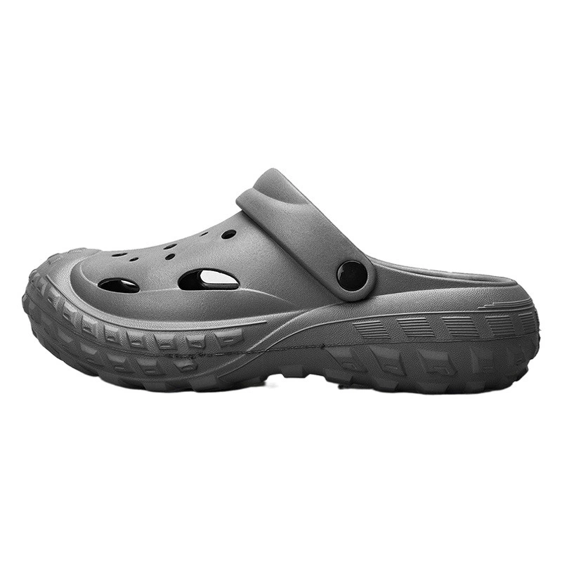 Мужская Летняя обувь с отверстиями, дезодорант, Нескользящие тапочки двойного назначения с закрытым носком, пляжные тапочки больших размеров с мягкой подошвой