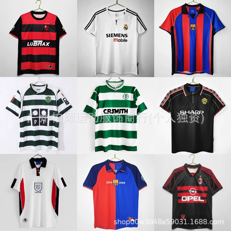 Ретро футбольная форма: Париж, Барселона, Реал Мадрид, Фламенго, Манчестер Юнайтед, Челси, Цельт, АС Англия