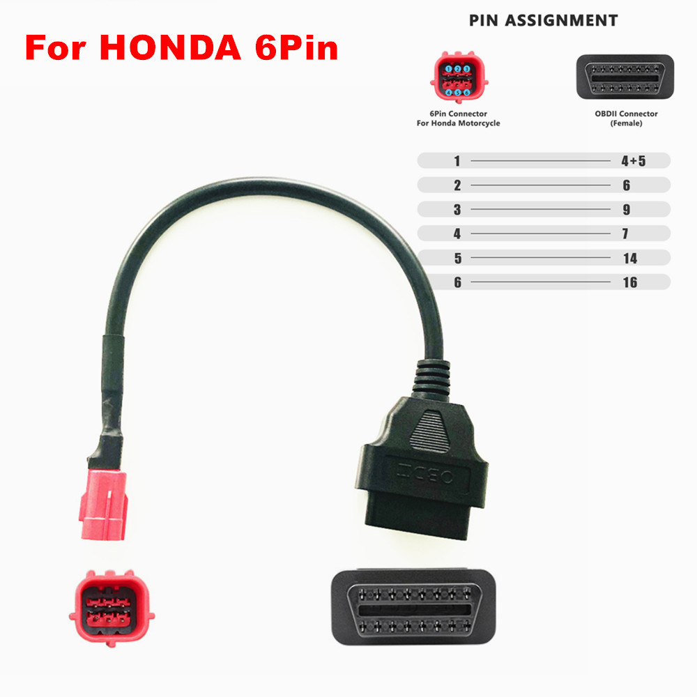 Honda 4 Pin/6 Pin to 16PIN OBD Motorcycle Cable 本田摩托车