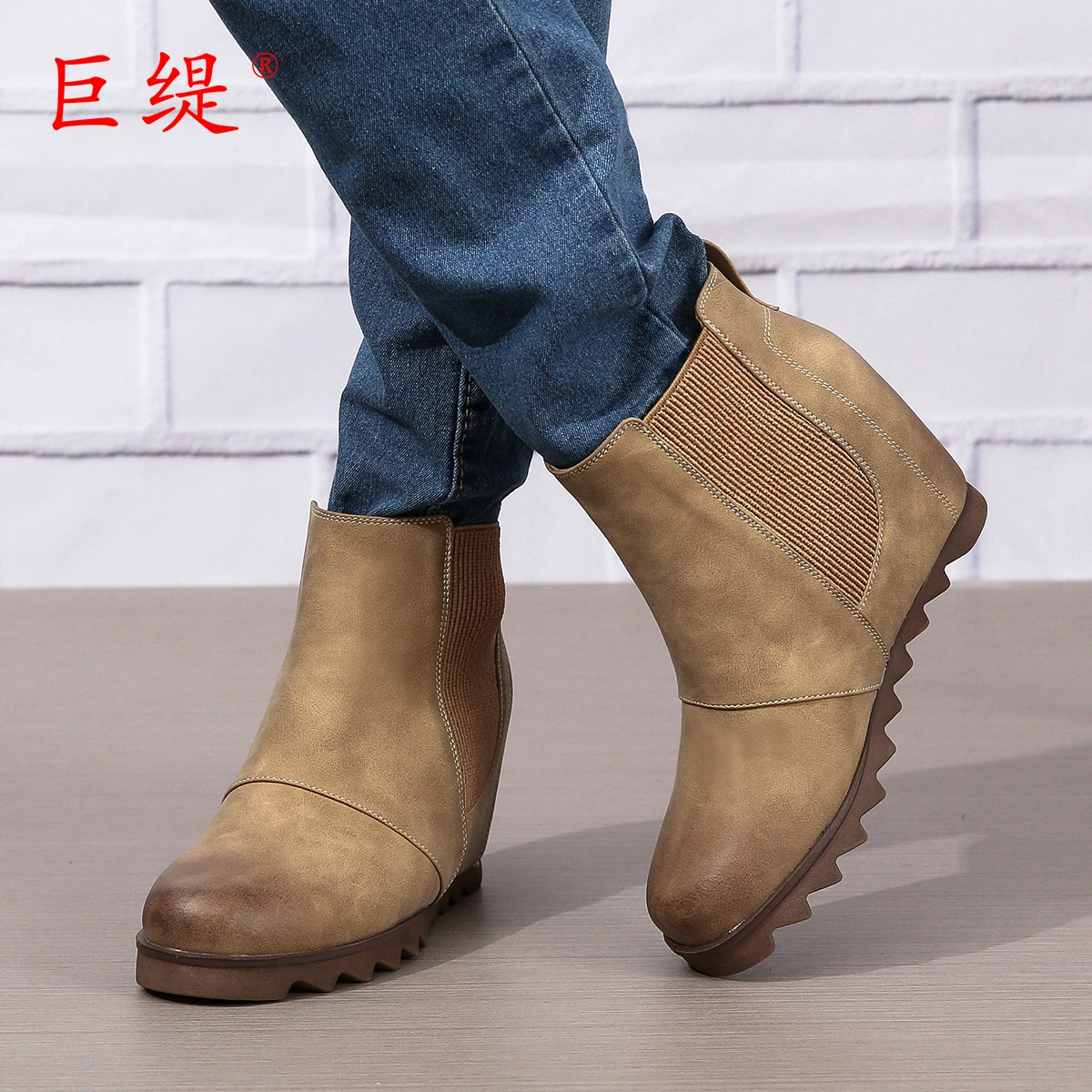 Juti 2023 осенне-зимние новые внешние торговые Товары в наличии женские сапоги больших размеров WISH Amazon европейские и американские кожаные сапоги без шнуровки