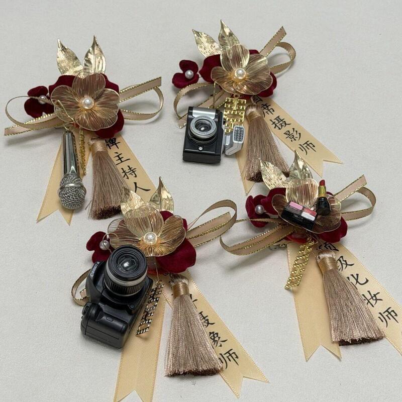 Four Big Four Diamonds Corsages, Makeup Artist, Photographer, Wedding Staff, Brooch, Wedding Boutonniere, Small Surprise, Accompaniment by Mi Fen