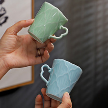 复古陶瓷花瓣水杯花朵咖啡杯马克杯时尚家居必备